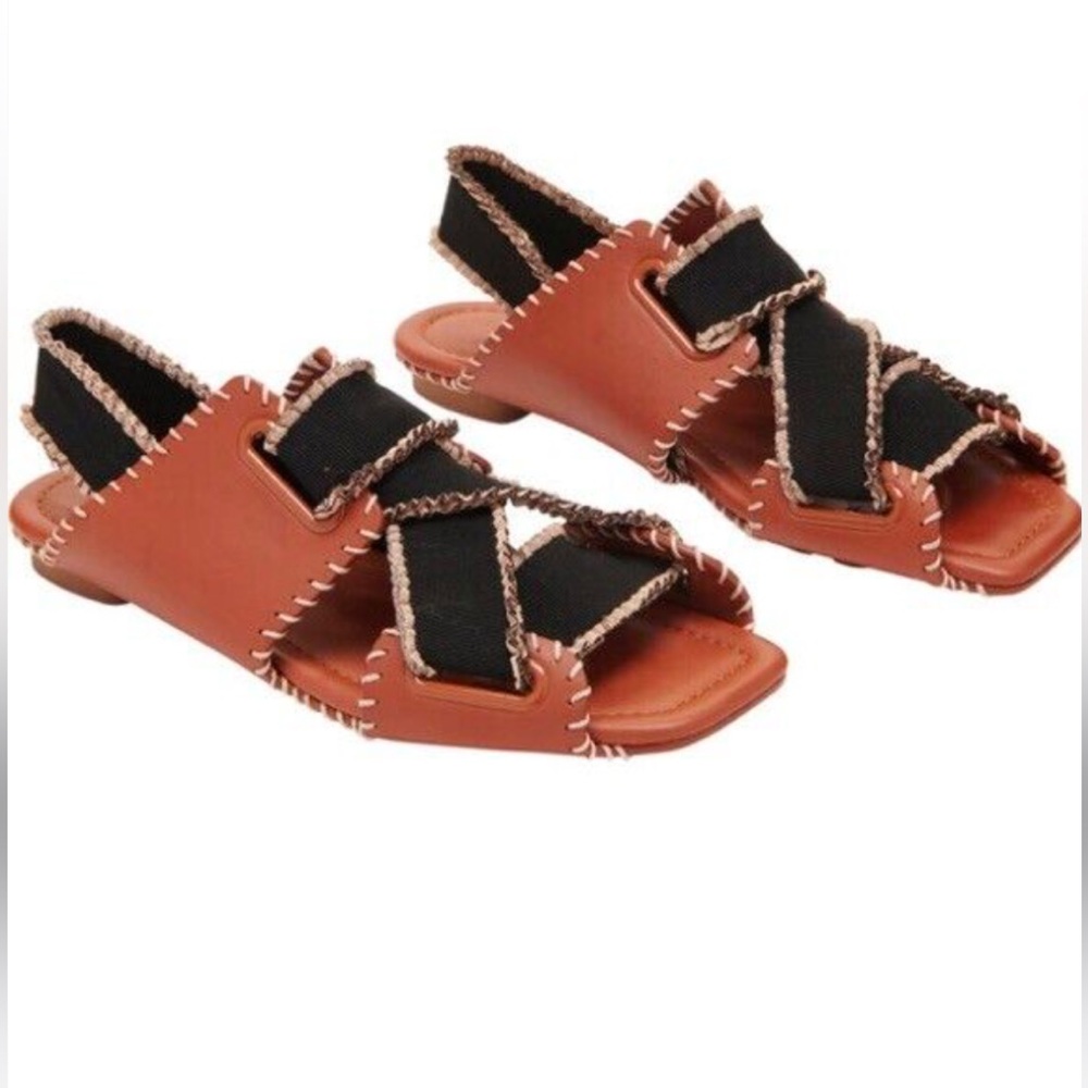 Ulla Johnson Leather Sandals - Black and Brown